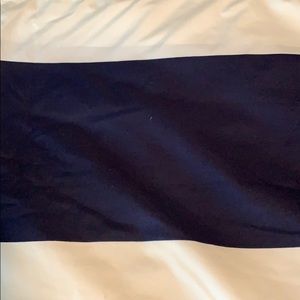 Navy blue stripes shower curtain